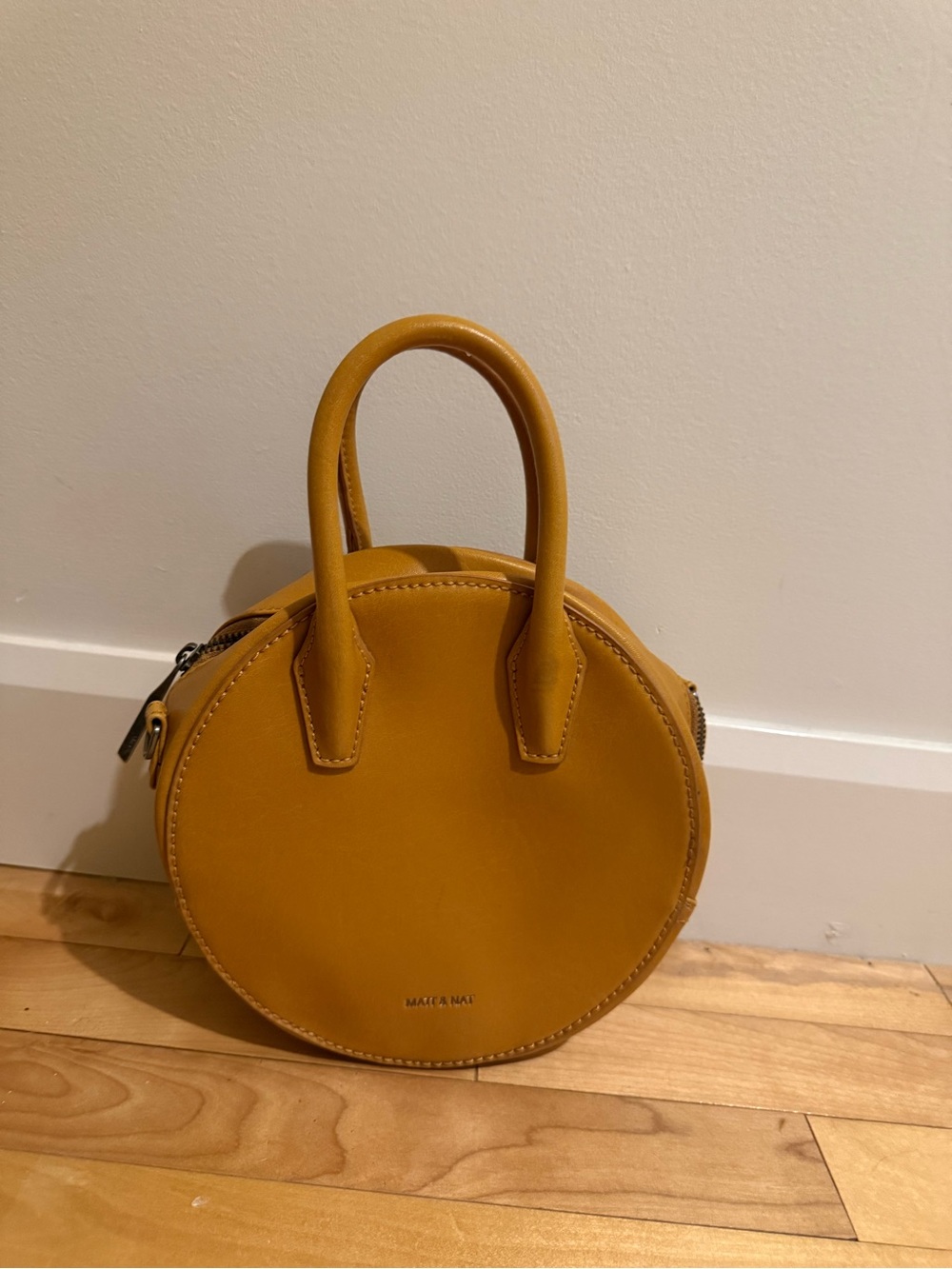 Matt & Nat Mustard Yellow Round Top-Handle Mini Bag
